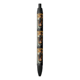Stylo Noir Tête d'attaque du léopard