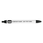 Stylo Noir Texte de logo Promotion commerciale Blanc |