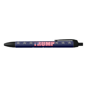 Stylo Noir Texte personnalisé Trump '24 Save America Blue Sta