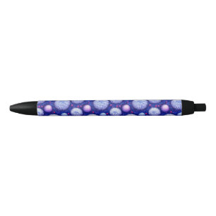 Stylo Noir Texture Abstrait avec Orbes Brillantes et Flou