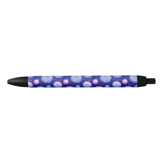 Stylo Noir Texture Abstraite avec Orbes brillants et Fuzzy (Devant)