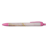 Stylo Noir Texture de marbre doré et rose (Haut)