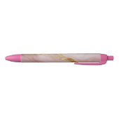 Stylo Noir Texture de marbre doré et rose (Bas)
