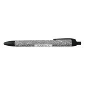 Stylo Noir Texture de paillettes argentées fausses et nom per (Haut)