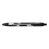 Stylo Noir Thème automne Feuille noire et blanche (Dos)