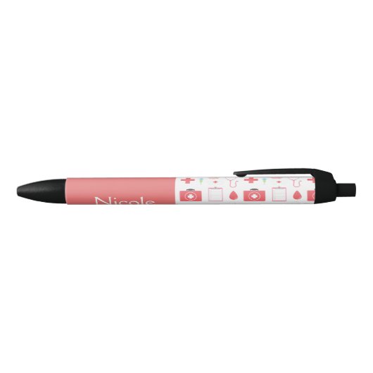 Stylo Noir Thème rose d'infirmière (Haut)