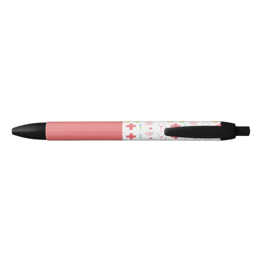 Stylo Noir Thème rose d'infirmière (Dos)