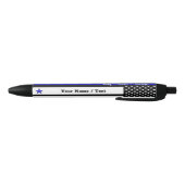 Stylo Noir Thin Blue Line, drapeau américain, police Personna (Bas)