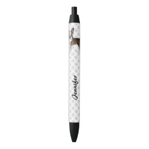 Stylo Noir Tigre Boston Terrier Chien de Dessin Animé & Texte