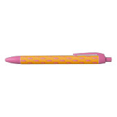 Stylo Noir Tigre rose chaud sur Motif orange gras (Haut)