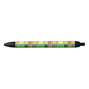 Stylo Noir Tissu Madras coloré des Caraïbes au tartan
