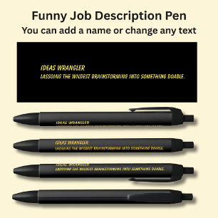 Stylo Noir Titre de l'emploi amusant - Idea Wrangler