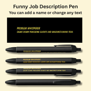 Stylo Noir Titre de l'emploi amusant - Problème Whisperer