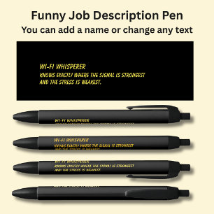 Stylo Noir Titre de l'emploi amusant - Whisperer Wi-Fi