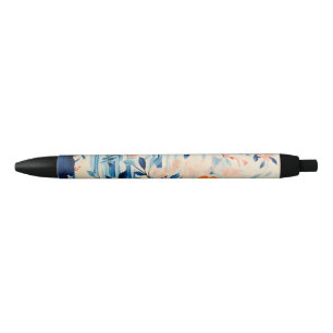 Stylo Noir Toile de fleurs en aquarelle en pleine floraison