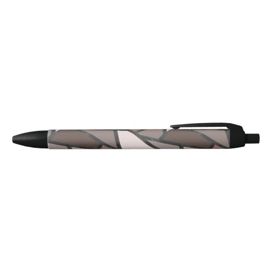 Stylo Noir Tons de motif en vitrail marron (Haut)