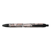 Stylo Noir Tons de motif en vitrail marron (Dos)