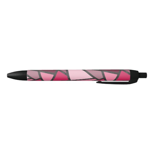 Stylo Noir Tons de motif en vitrail rose (Bas)