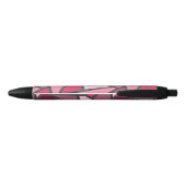 Stylo Noir Tons de motif en vitrail rose (Dos)