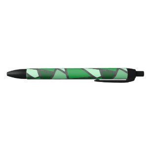 Stylo Noir Tons de motif en vitrail vert