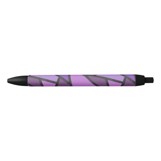 Stylo Noir Tons de vitrail violet motif (Devant)