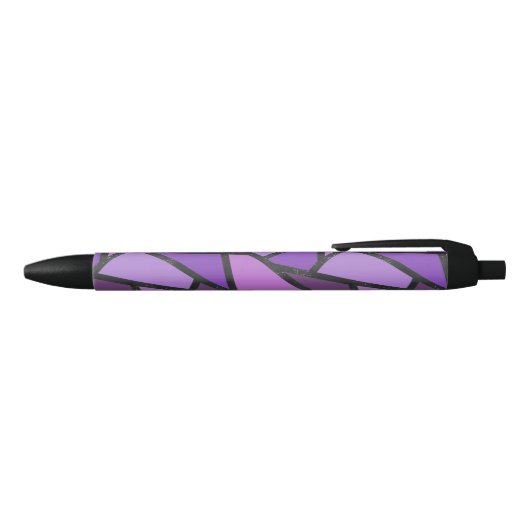 Stylo Noir Tons de vitrail violet motif (Haut)