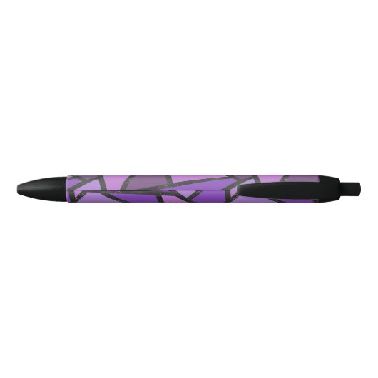 Stylo Noir Tons de vitrail violet motif (Dos)