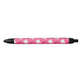 Stylo Noir Toothburshes et motif roses mignons de dents (Devant)