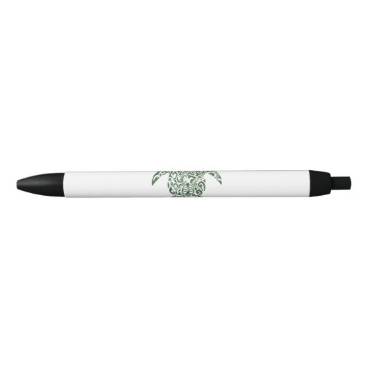 Stylo Noir Tortue tribale de style d'impression typographique (Devant)
