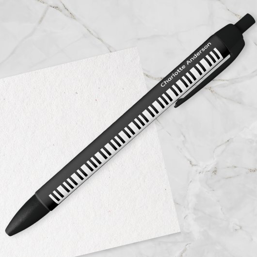 Stylo Noir Touches de piano personnalisées Clavier Musique mu
