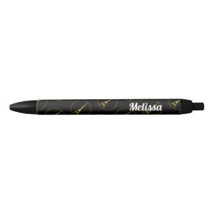Stylo Noir Tour Eiffel paillettes dorées scintillantes Person