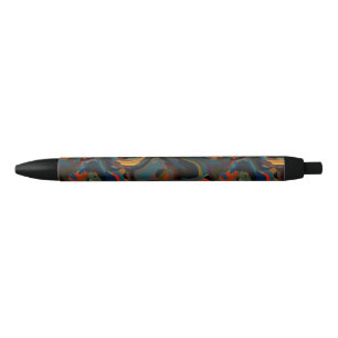 Stylo Noir tourbillon coloré abstrait