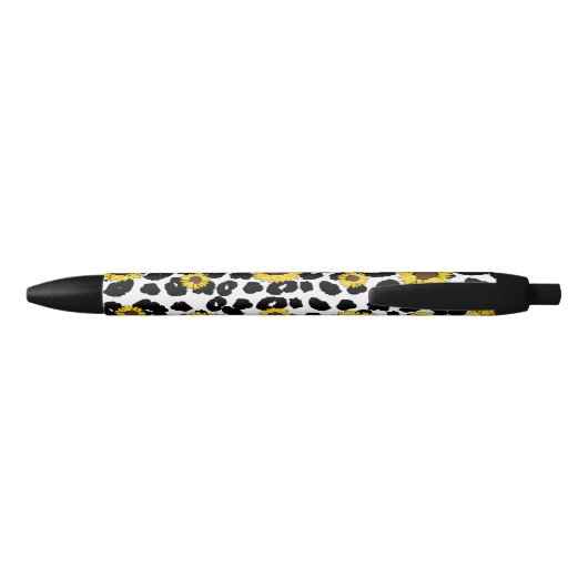 Stylo Noir Tournesol Rustique Pays Vache Imprimer (Dos)