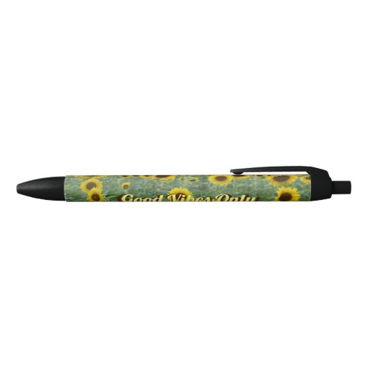 Stylo Noir Tournesols brillants Good Vibes uniquement (Haut)