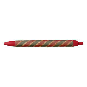 Stylo Noir traditionnelles rayées de Noël colorées