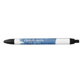 Stylo Noir trait de brosse Abstrait couleur bleu aquarelle (Devant)