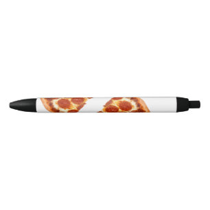 Stylo Noir tranche de pizza pepperoni classique de SlipperyJo