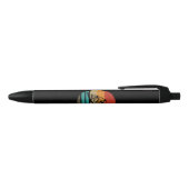 Stylo Noir Tranche de pizza style rétro vintage (Haut)