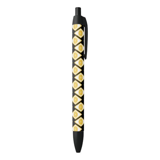 Stylo Noir Tranches d'agrume dans le motif moderne de diamant (Bas (Vertical))
