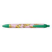 Stylo Noir Tranches de pizza de style rétro en motif continu (Dos)