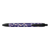 Stylo Noir TRENDY Elegant Blue Flower PATTERN Pen (Dos)