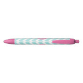 Stylo Noir Trendy Light Blue Chevron Pink Monogram (Dos)