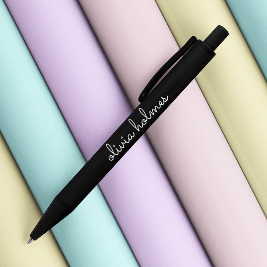 Stylo Noir Trendy Monogram | Name de script noir moderne