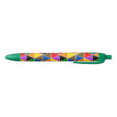 Stylo Noir Triangles arc-en-ciel isométriques (Bas)