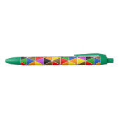 Stylo Noir Triangles arc-en-ciel isométriques (Haut)