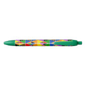 Stylo Noir Triangles arc-en-ciel isométriques (Dos)