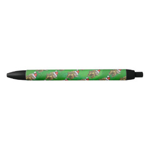 Stylo Noir Triceratops Noël Vert