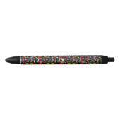 Stylo Noir Trivet floral gras Boho (Devant)