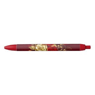 Stylo Noir Trois Roses de bijoux