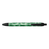 Stylo Noir Tropical Green Monstera Palm Feuilles & Nom person (Dos)